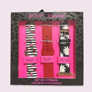 NWT Betsey Johnson 3PCK Straps for Apple Watch